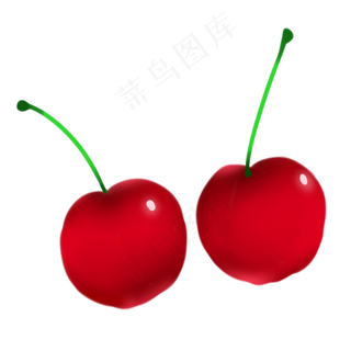 水彩风格手绘水果樱桃