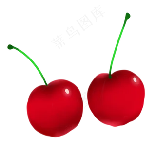 水彩风格手绘水果樱桃