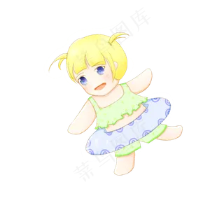 六一儿童节海边儿童PNG素材