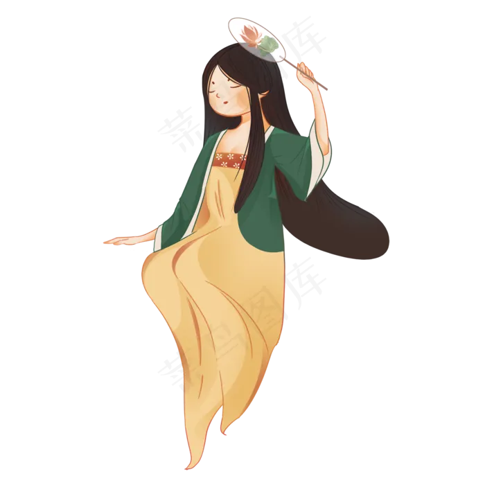 穿裙子的女士(2000X2000(DPI:300))psd模版下载