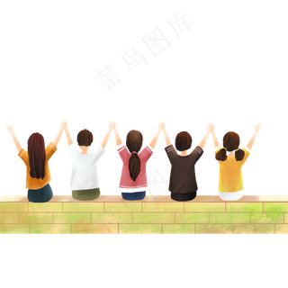 五四青年节大家一起的背影