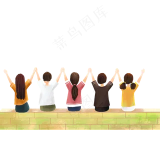 五四青年节大家一起的背影