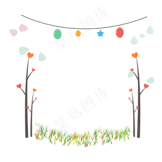 小清新鲜花花朵花边框免扣素材P