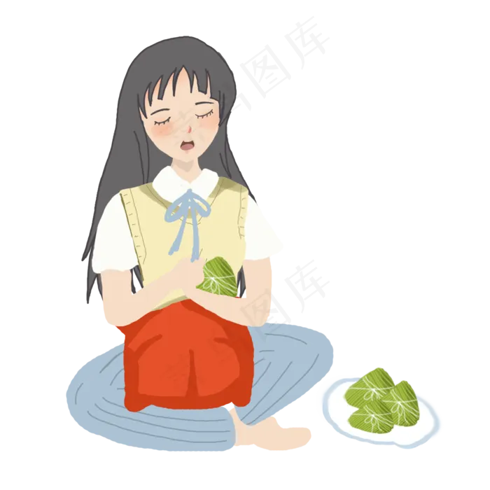 端午人物可爱女孩png素材(2000X2000(DPI:300))psd模版下载