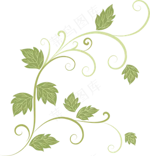 卡通手绘绿藤植物