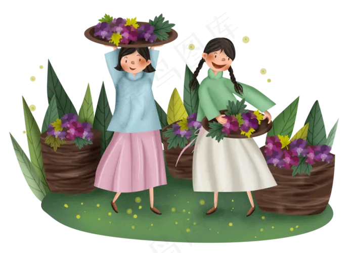 民国风摘葡萄的少女(6955X4982(DPI:300))psd模版下载