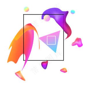 618电商流体渐变主题装饰素材