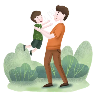父亲节爸爸抱着孩子