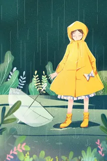 雨水春雨世界春天下雨谷雨节气踏青春游