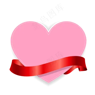 粉色浪漫爱心元素设计,免抠元素