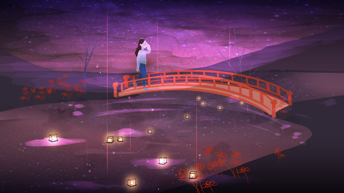 八月你好中元节彼岸花(2880*1620px 300 dpi )psd模版下载