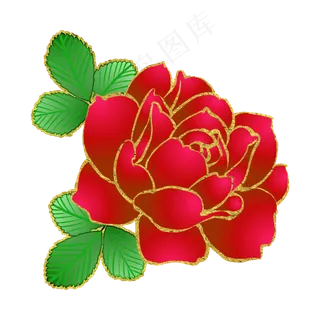 玫红色玫瑰唯美花卉PNG素材,免抠元素