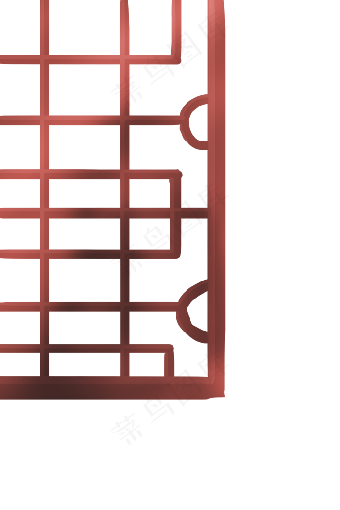 手绘古典边框门窗