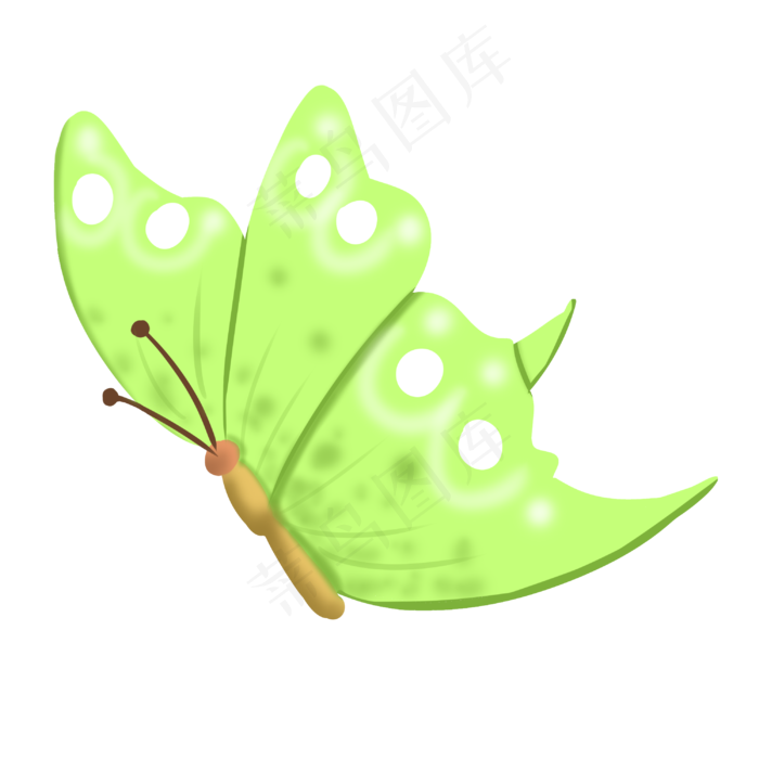 漂亮的绿色蝴蝶插画