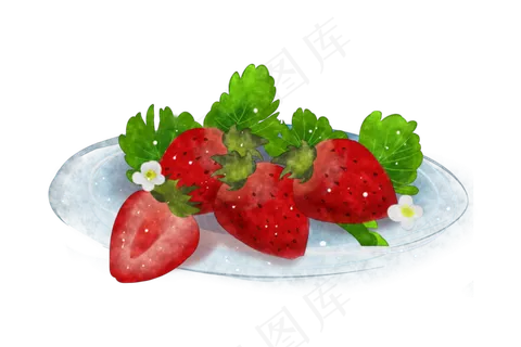 夏日水果清凉草莓清新风