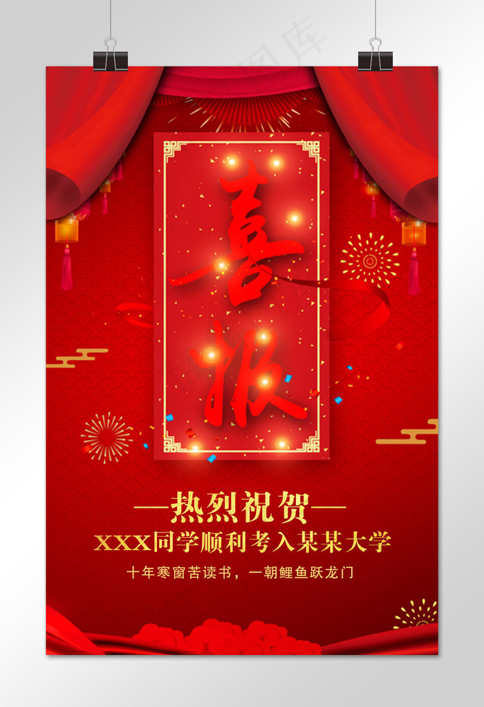 菜鸟图库原创喜报海报