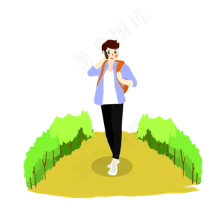 矢量卡通免扣男孩