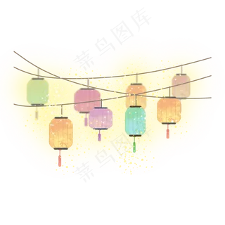 中元节花灯,免抠元素