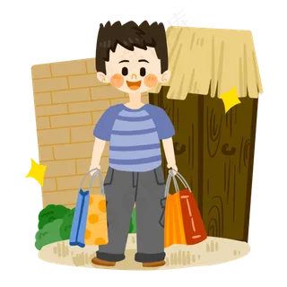 父亲节买礼物给父亲PNG素材