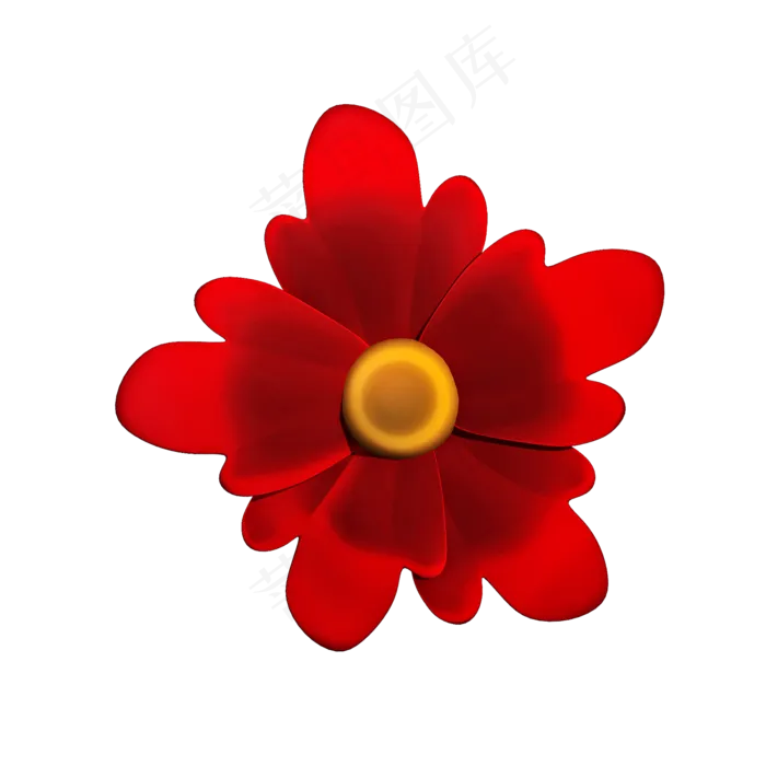 仿真手工红花png图(2000X2000(DPI:300))psd模版下载