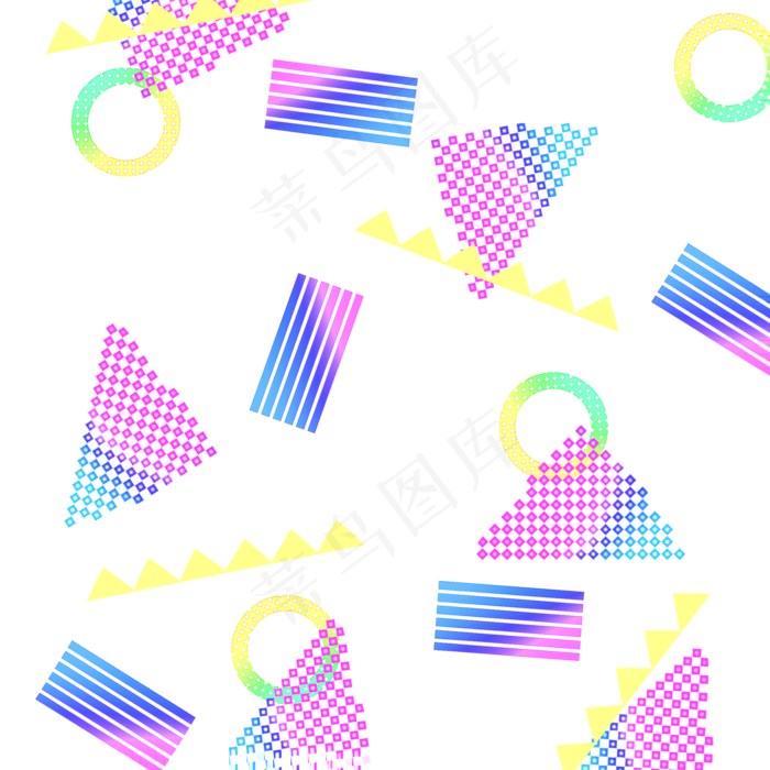 孟菲斯点面不规则几何,免抠元素(2000*2000px 300 dpi )psd模版下载