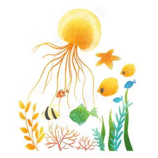 夏季海边元素装饰图,免抠元素