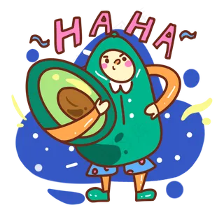 夏天可爱牛油果水果小人