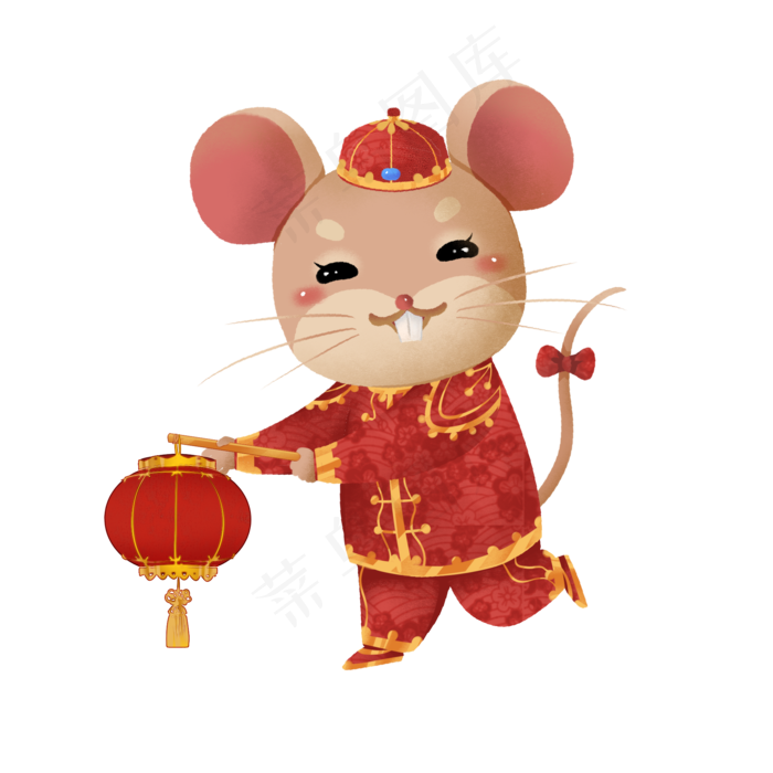 2020年鼠年子鼠花灯,免抠元素(2000*2000px 300 dpi )psd模版下载