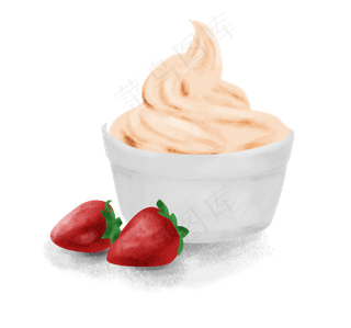 暑假夏日夏季草莓冰淇淋