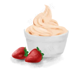 暑假夏日夏季草莓冰淇淋