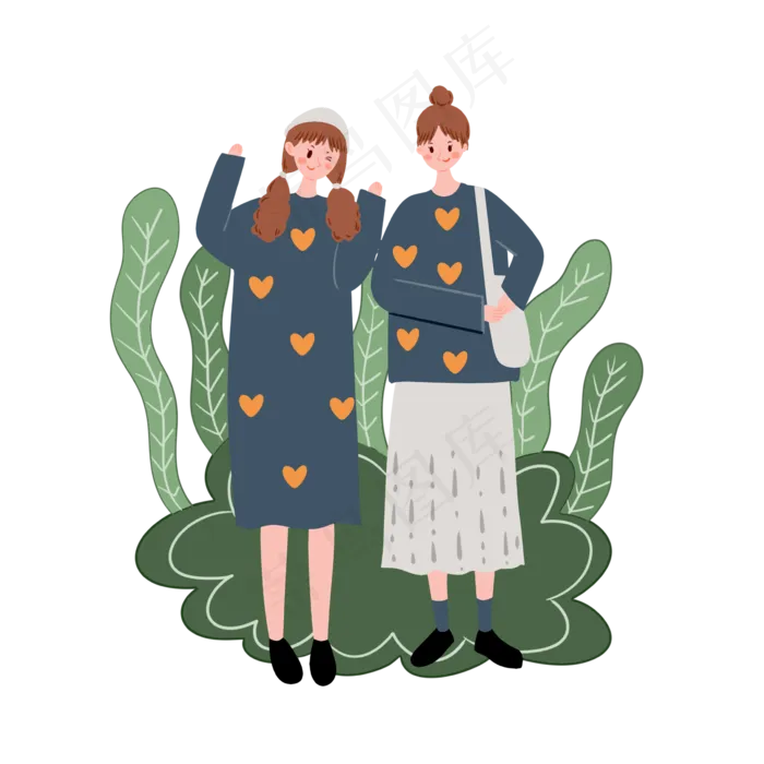 手绘卡通矢量简约3.8女生节可爱闺,免抠元素(2362X2362(DPI:299))psd模版下载