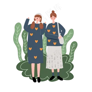 手绘卡通矢量简约3.8女生节可爱闺,免抠元素