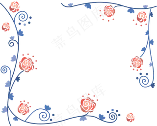 玫瑰花朵边框