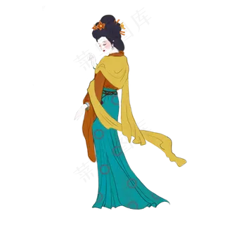 仕女图古风女子素材