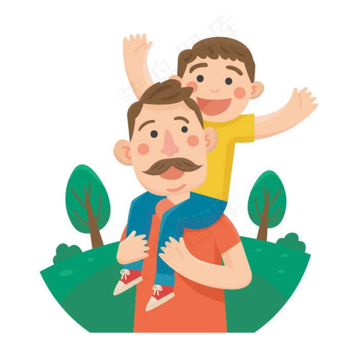 爸爸的肩头矢量素材