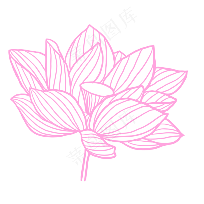 粉色荷花花朵装饰素材设计(2000X2000(DPI:300))psd模版下载