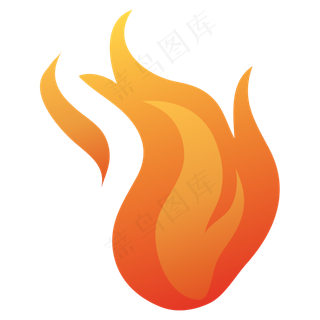 卡通矢量黄色火焰正在燃烧的火焰,免抠元素