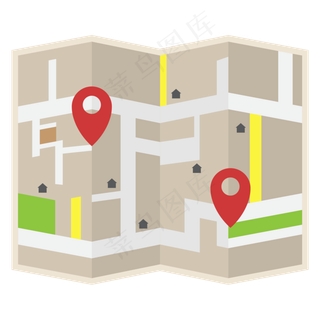 卡通在地图上定位图标,免抠元素