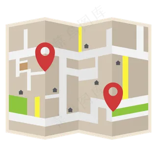 卡通在地图上定位图标,免抠元素