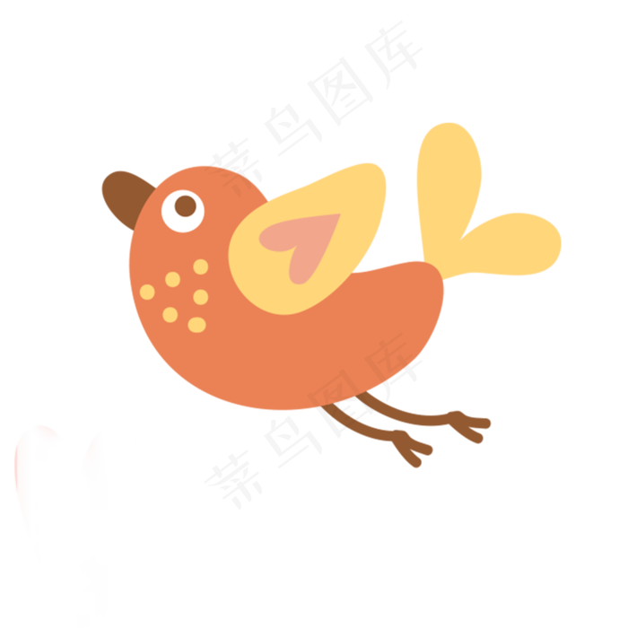 手绘卡通可爱小鸟,免抠元素