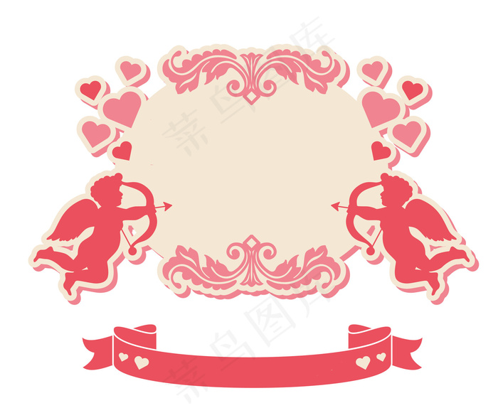 情人节丘比特主题logo,免抠元素