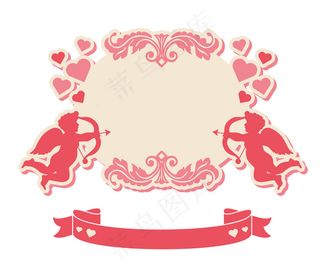 情人节丘比特主题logo,免抠元素