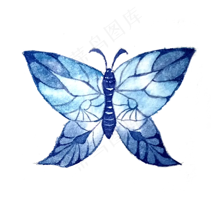 蝴蝶翅膀蓝色透明昆虫美丽PNG,免抠元素(2000X2000(DPI:200))psd模版下载