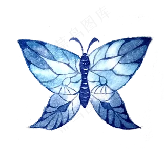 蝴蝶翅膀蓝色透明昆虫美丽PNG,免抠元素