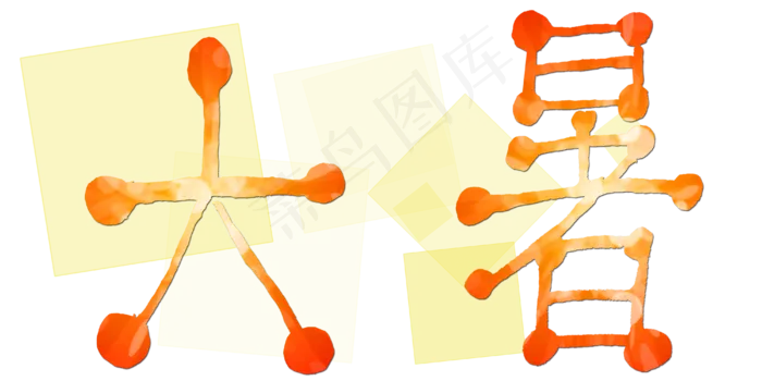 二十四节气大暑艺术字免扣png(4000X2000(DPI:300))psd模版下载