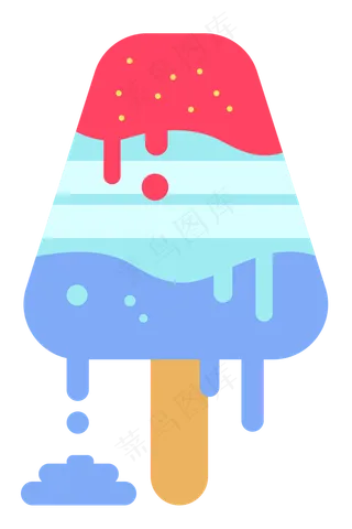 夏天暑假梯形冰棒