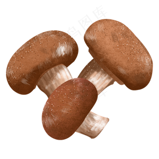 咖啡色小蘑菇野生蘑菇菌类食材食,免抠元素