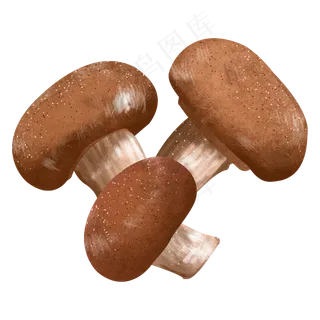 咖啡色小蘑菇野生蘑菇菌类食材食,免抠元素
