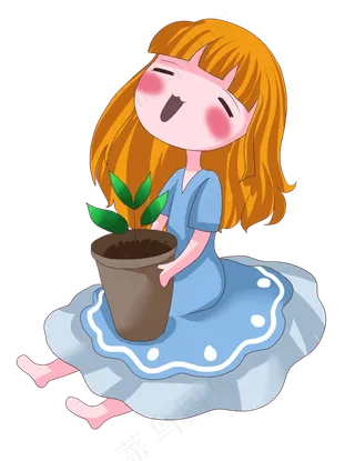 植树节绿意盎然卡通劳动人物之搬