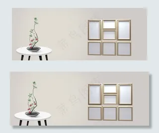 简约相框招聘墙banner